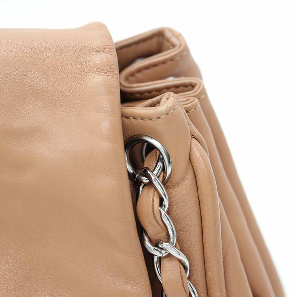 Chanel beige leather accordion flap bag