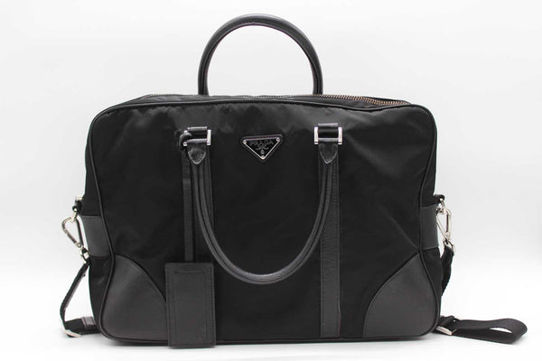 Prada Saffiano Nylon Briefcase Nero