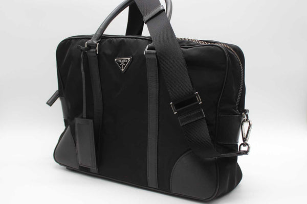 Prada Saffiano Nylon Briefcase Nero