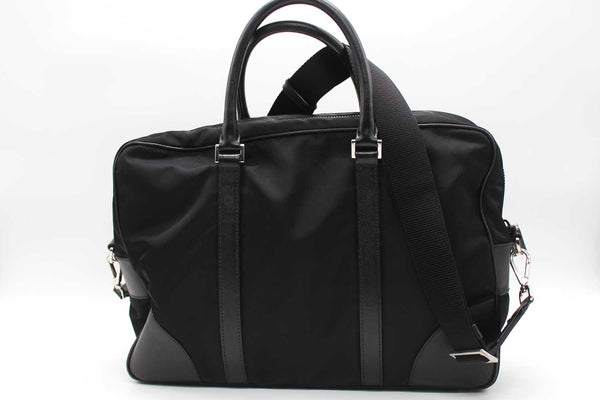 Prada Saffiano Nylon Briefcase Nero