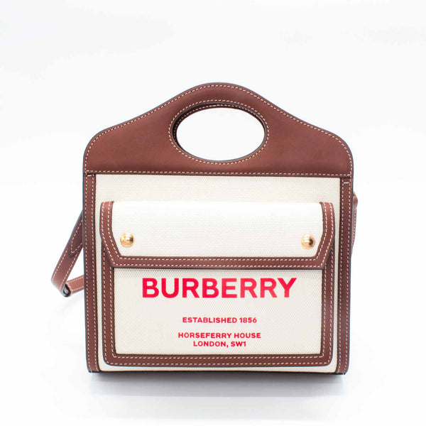 Burberry Pocket Mini Canvas And Leather Cross-body Bag