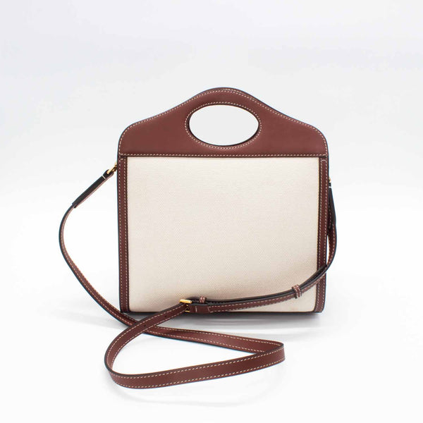 Burberry Pocket Mini Canvas And Leather Cross-body Bag
