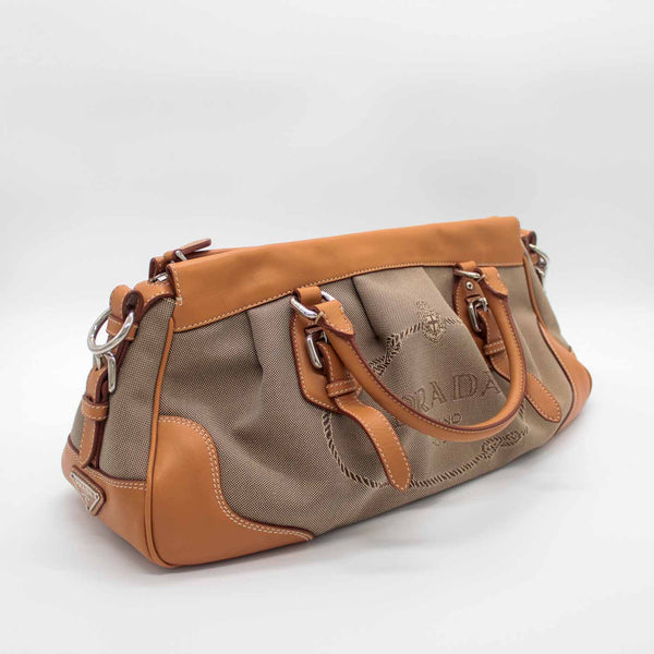 Prada Canvas and Leather Frame Doctor Handbag