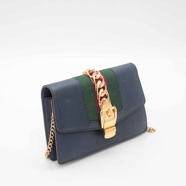 Gucci GG Sylvie Leather Mini Chain Bag