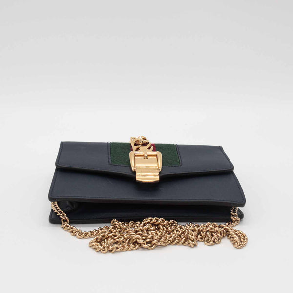 Gucci GG Sylvie Leather Mini Chain Bag