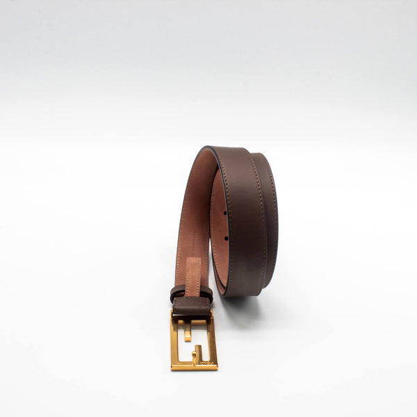 Fendi leather belt with FF buckle